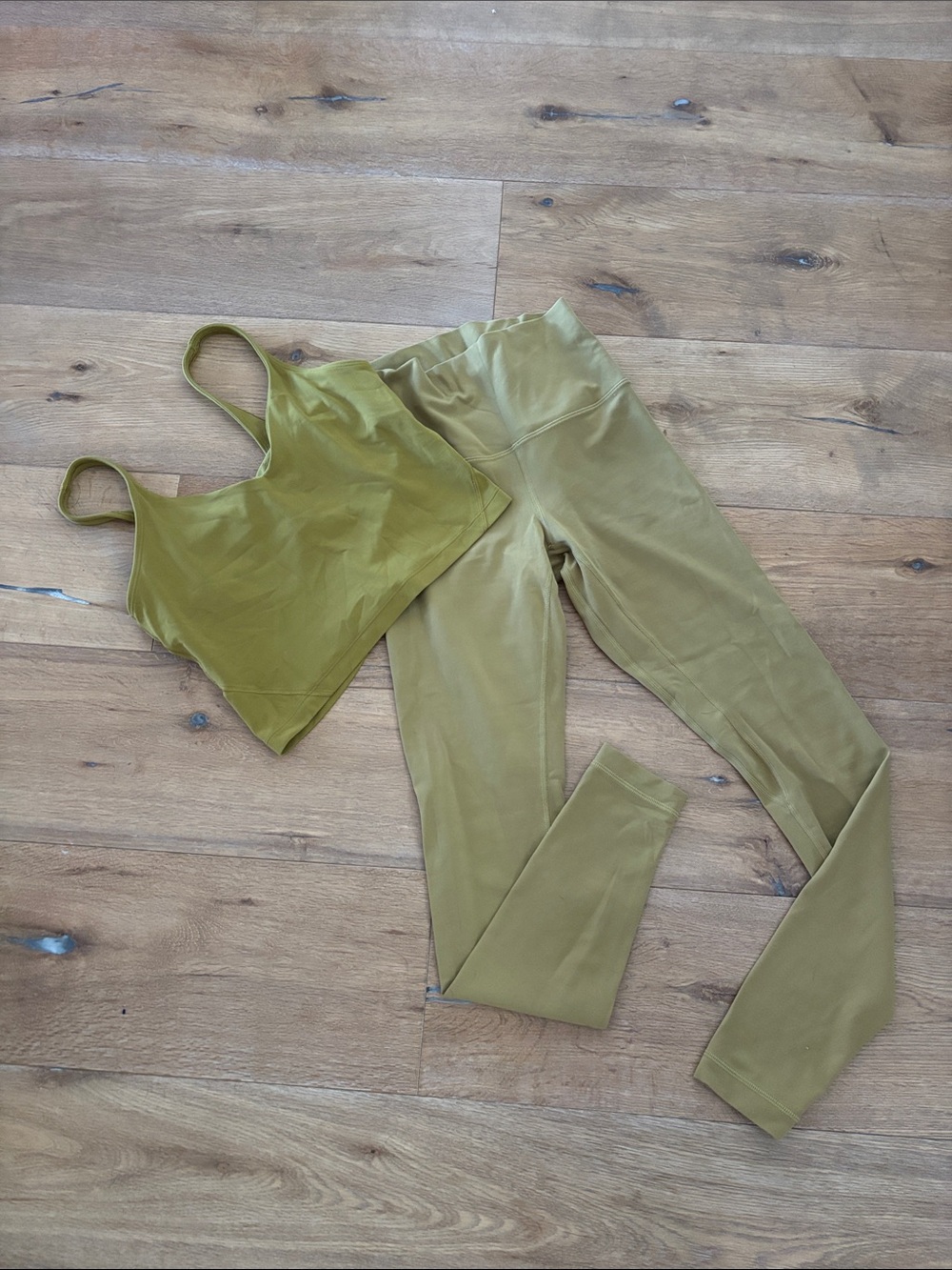 lululemon athletica Olive Green align Leggings and Align Tank Set